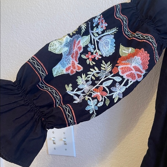 Free People Black Floral Embroidered Dress - Picture 4 of 8